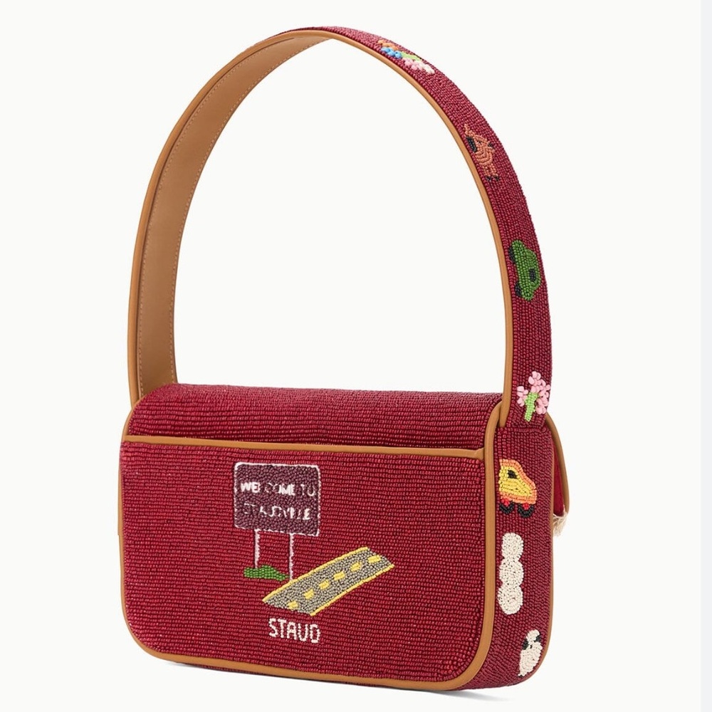 NWT STAUD Tommy Beaded Bag, Town Folk - Picture 3 of 4